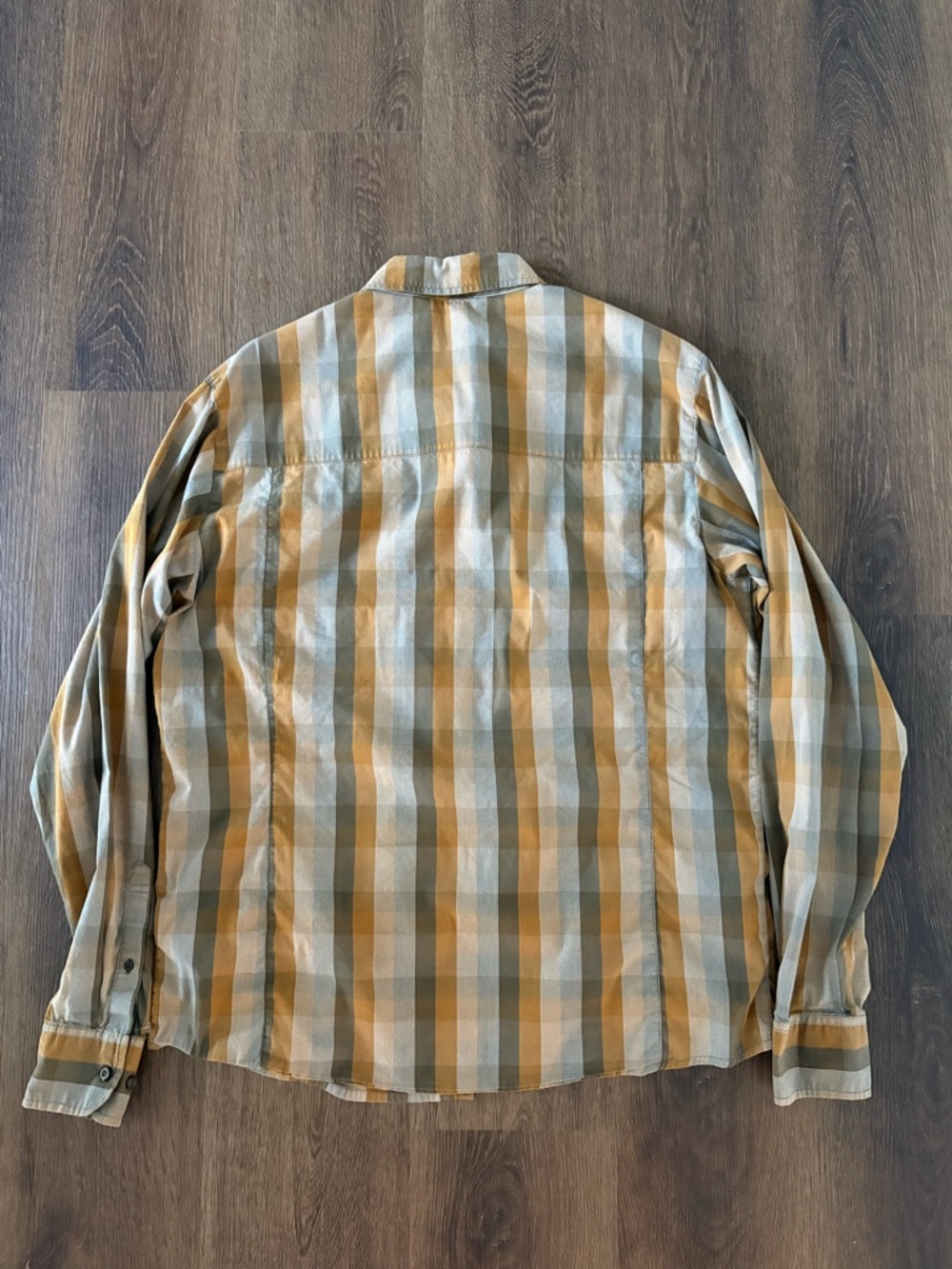 Arcteryx Peakline Hiking Camp Long Sleeve Brown Check Button Down Shirt Large - Picture 2 of 9